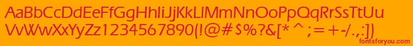 ErasMediumBt-Schriftart – Rote Schriften auf orangefarbenem Hintergrund