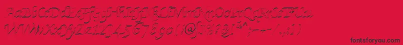 フォントKlHkursive3OlDb – 赤い背景に黒い文字