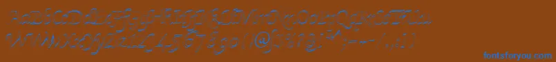 KlHkursive3OlDb-fontti – siniset fontit ruskealla taustalla