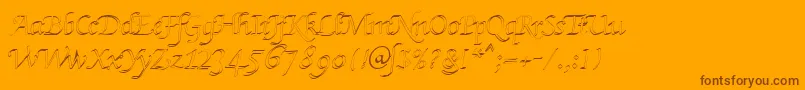 KlHkursive3OlDb Font – Brown Fonts on Orange Background
