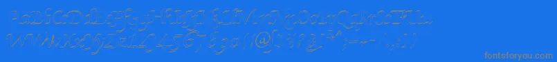 フォントKlHkursive3OlDb – 青い背景に灰色の文字