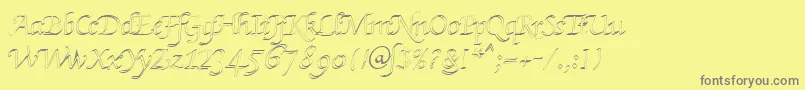 KlHkursive3OlDb Font – Gray Fonts on Yellow Background