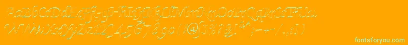 KlHkursive3OlDb-Schriftart – Grüne Schriften auf orangefarbenem Hintergrund