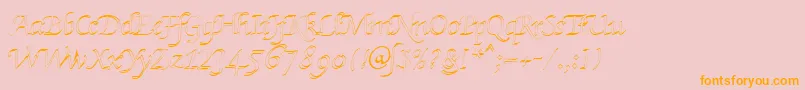 KlHkursive3OlDb Font – Orange Fonts on Pink Background