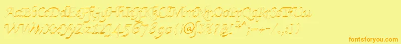 KlHkursive3OlDb-Schriftart – Orangefarbene Schriften auf gelbem Hintergrund