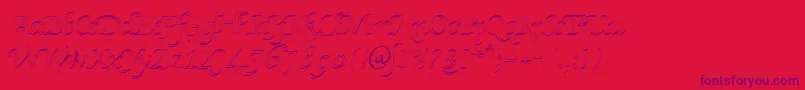 フォントKlHkursive3OlDb – 赤い背景に紫のフォント
