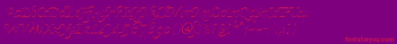 フォントKlHkursive3OlDb – 紫の背景に赤い文字