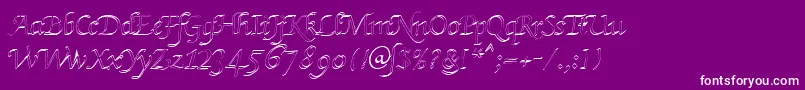 KlHkursive3OlDb-Schriftart – Weiße Schriften auf violettem Hintergrund