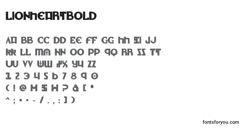 Fuente LionheartBold - alfabeto, números, caracteres especiales