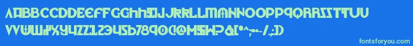 LionheartBold Font – Green Fonts on Blue Background