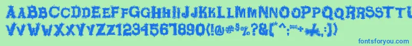 FewDollars Font – Blue Fonts on Green Background