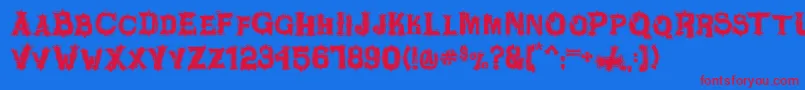 FewDollars Font – Red Fonts on Blue Background