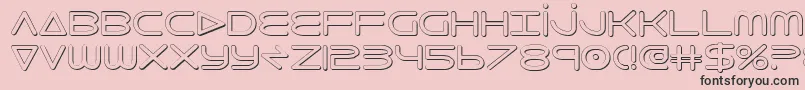 8thelement3D-Schriftart – Schwarze Schriften auf rosa Hintergrund
