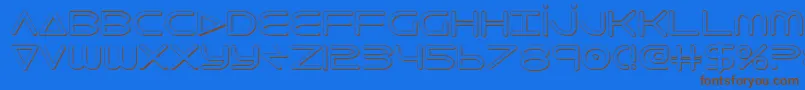 フォント8thelement3D – 茶色の文字が青い背景にあります。