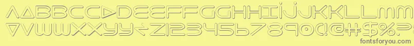 フォント8thelement3D – 黄色の背景に灰色の文字