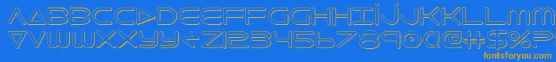 8thelement3D-fontti – oranssit fontit sinisellä taustalla