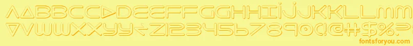 8thelement3D-Schriftart – Orangefarbene Schriften auf gelbem Hintergrund