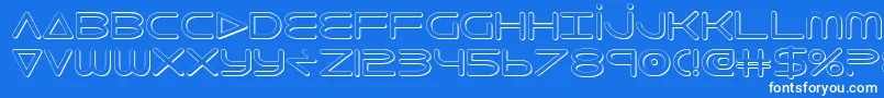 8thelement3D-fontti – valkoiset fontit sinisellä taustalla