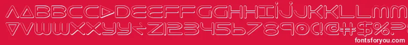 Czcionka 8thelement3D – białe czcionki na czerwonym tle