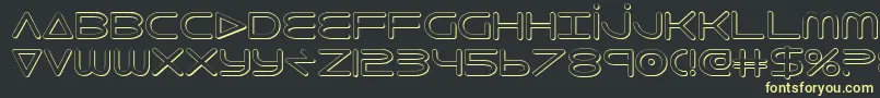 Fonte 8thelement3D – fontes amarelas em um fundo preto