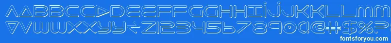 8thelement3D-fontti – keltaiset fontit sinisellä taustalla