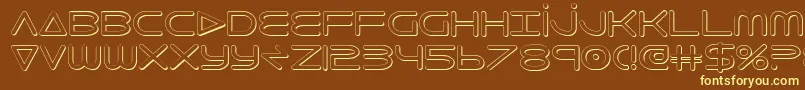 8thelement3D-fontti – keltaiset fontit ruskealla taustalla