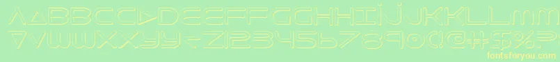 フォント8thelement3D – 黄色の文字が緑の背景にあります
