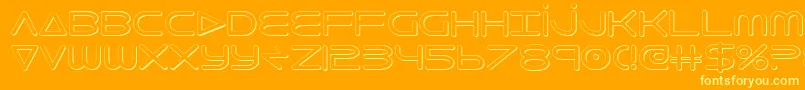 8thelement3D-Schriftart – Gelbe Schriften auf orangefarbenem Hintergrund