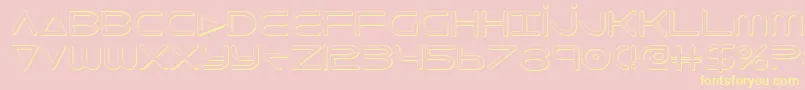 Fonte 8thelement3D – fontes amarelas em um fundo rosa