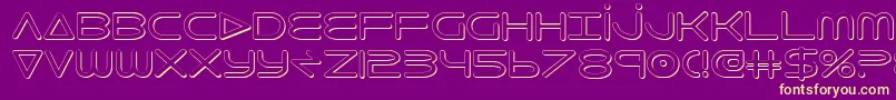 フォント8thelement3D – 紫の背景に黄色のフォント