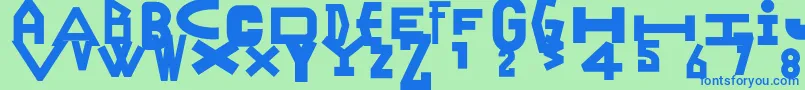 Czcionka Ranyjulek – niebieskie czcionki na zielonym tle