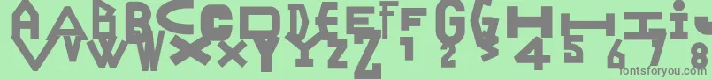 Lisätietoja Ranyjulek-fontista Ranyjulek-fontti – harmaat kirjasimet vihreällä taustalla