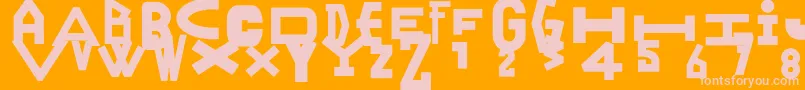 Ranyjulek-Schriftart – Rosa Schriften auf orangefarbenem Hintergrund