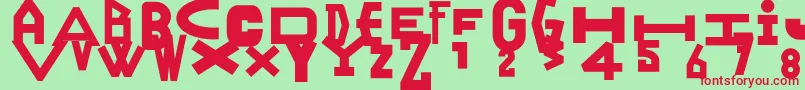Ranyjulek Font – Red Fonts on Green Background