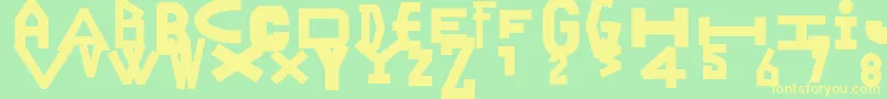 Шрифт Ranyjulek – жёлтые шрифты на зелёном фоне