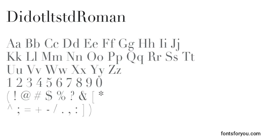 Czcionka DidotltstdRoman – alfabet, cyfry, specjalne znaki