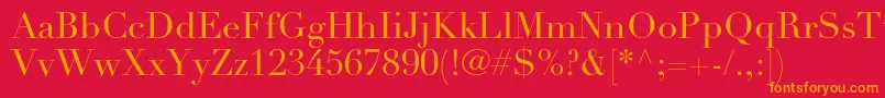 フォントDidotltstdRoman – 赤い背景にオレンジの文字