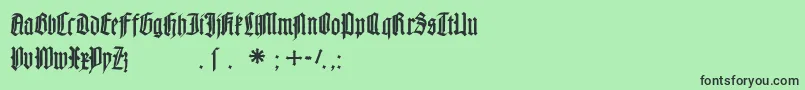 フォントMouseliturgicsketches – 緑の背景に黒い文字