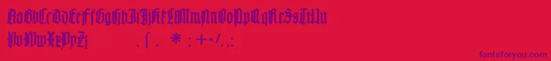 Mouseliturgicsketches Font – Purple Fonts on Red Background