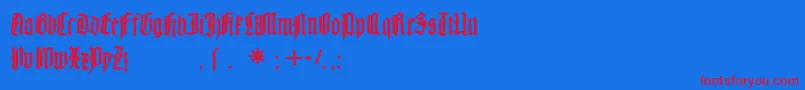 Mouseliturgicsketches Font – Red Fonts on Blue Background