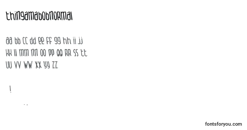 Czcionka ThingamabobNormal – alfabet, cyfry, specjalne znaki