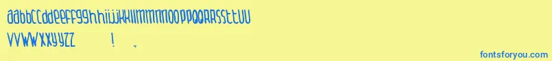 ThingamabobNormal-Schriftart – Blaue Schriften auf gelbem Hintergrund