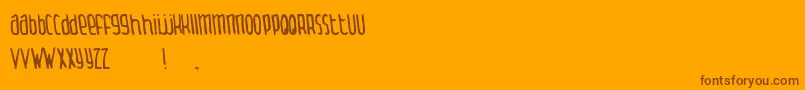 Fonte ThingamabobNormal – fontes marrons em um fundo laranja