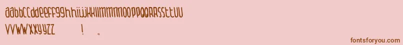 ThingamabobNormal-Schriftart – Braune Schriften auf rosa Hintergrund