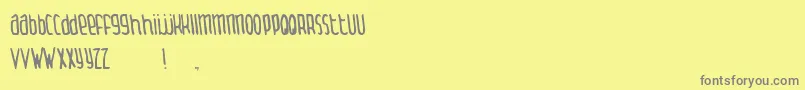 Fonte ThingamabobNormal – fontes cinzas em um fundo amarelo