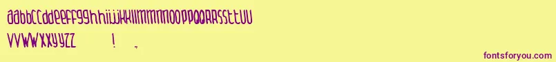 ThingamabobNormal Font – Purple Fonts on Yellow Background