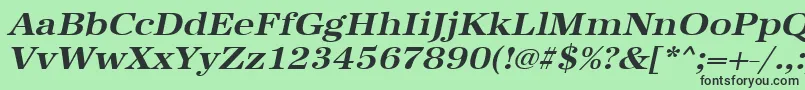 フォントUrwantiquatextwidBoldOblique – 緑の背景に黒い文字