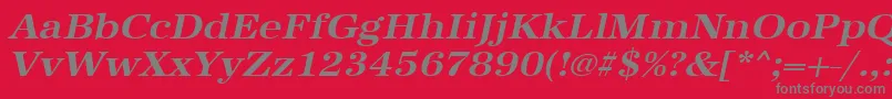 UrwantiquatextwidBoldOblique Font – Gray Fonts on Red Background