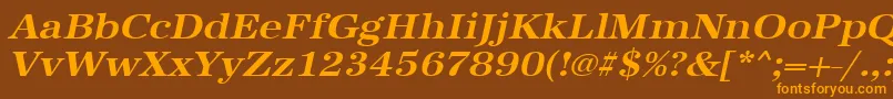 UrwantiquatextwidBoldOblique Font – Orange Fonts on Brown Background