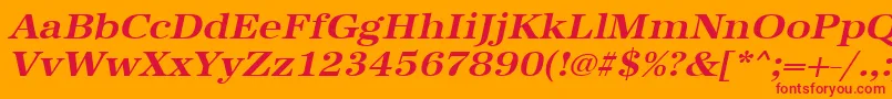 UrwantiquatextwidBoldOblique Font – Red Fonts on Orange Background